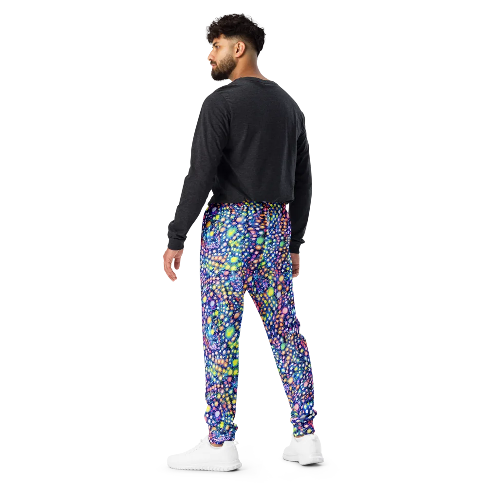 Neon Pebble Garden on Men's Joggers — Back