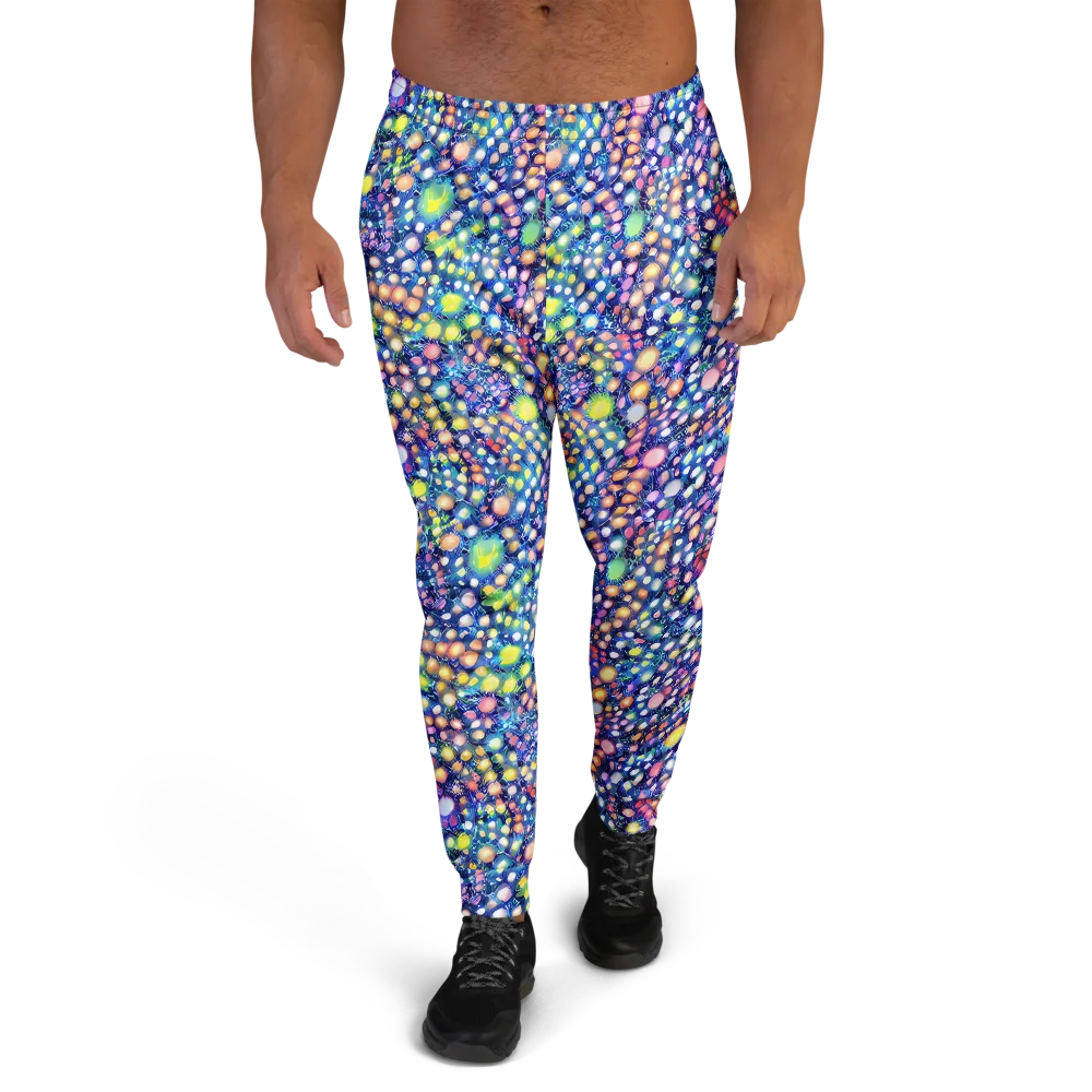 Neon Pebble Garden on Men's Joggers — Front
