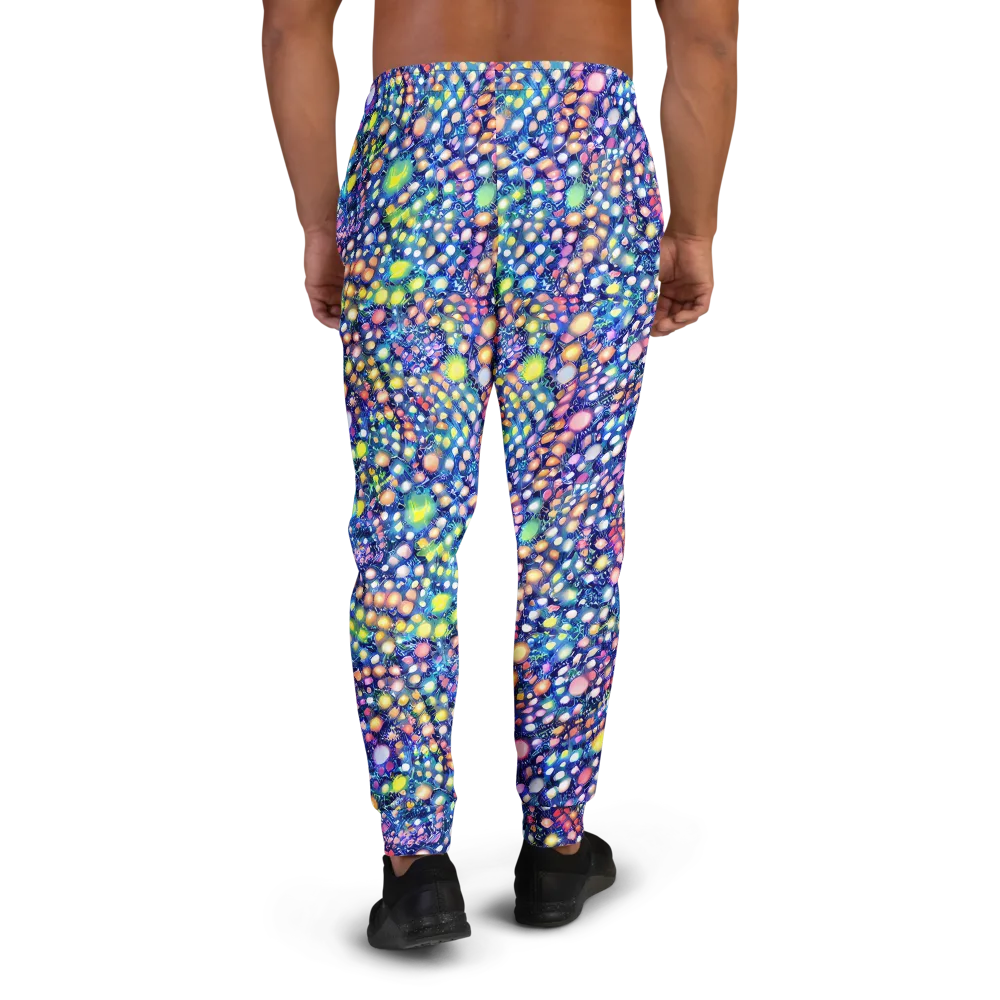 Neon Pebble Garden on Men's Joggers — Back