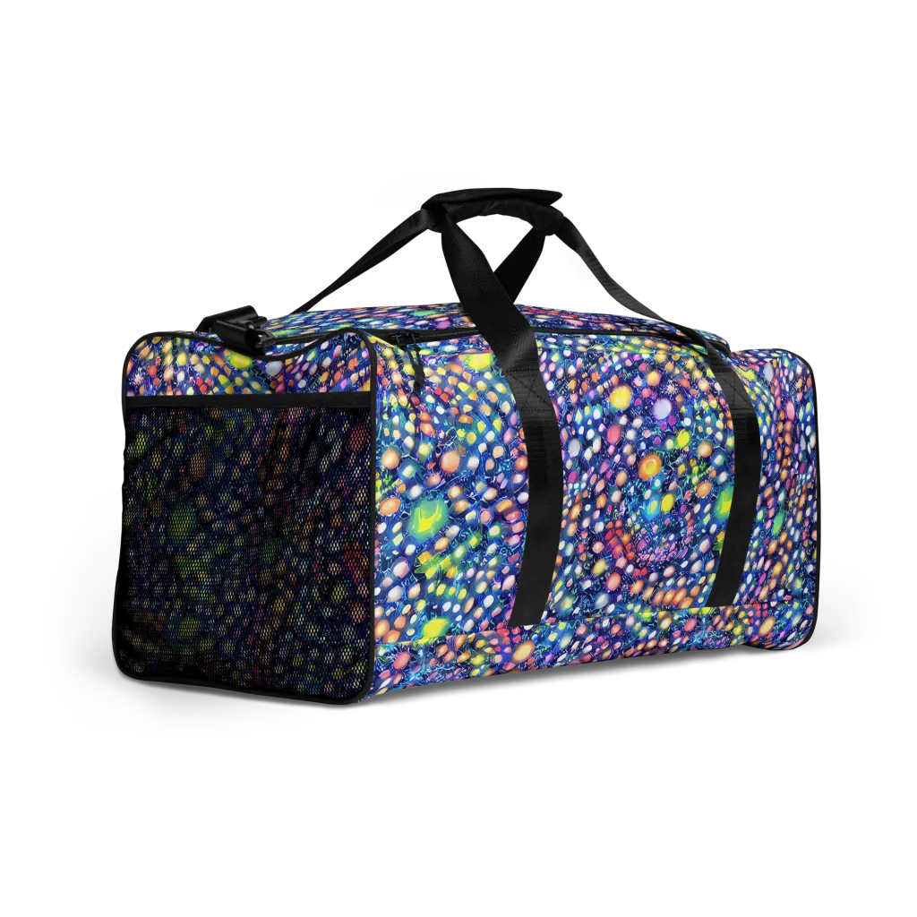 Neon Pebble Garden on Duffle Bag — Right Front