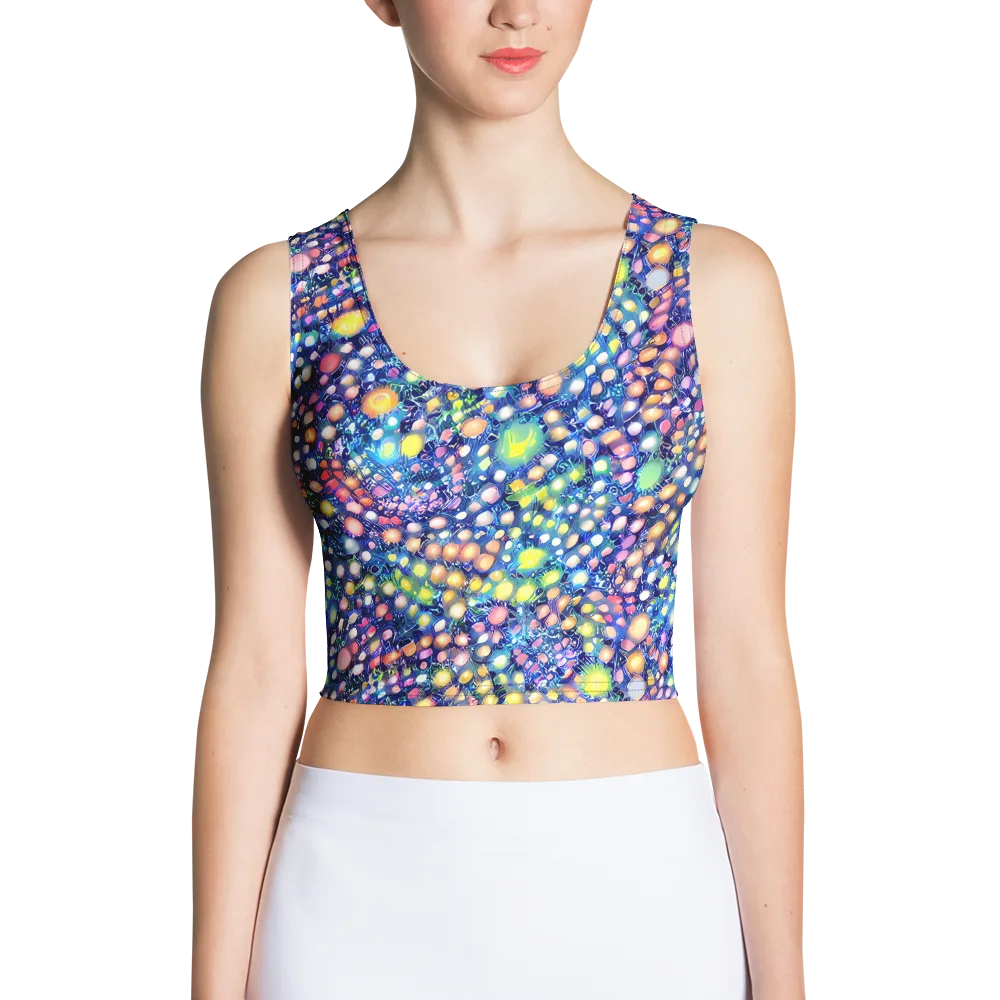 Neon Pebble Garden on Crop Top — Front