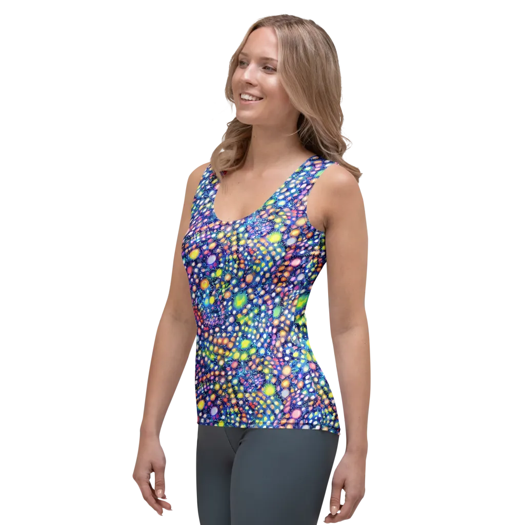 Neon Pebble Garden on Women's Tank Top — Left Front