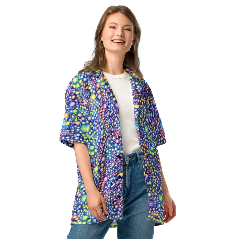 Neon Pebble Garden on Button Shirt — Front