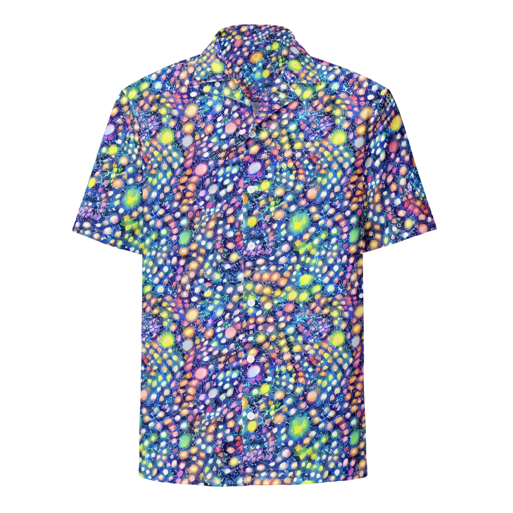 Neon Pebble Garden on Button Shirt — Front