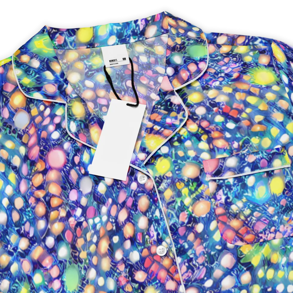 Neon Pebble Garden on Women's Short Sleeve Pajama Top — Product details