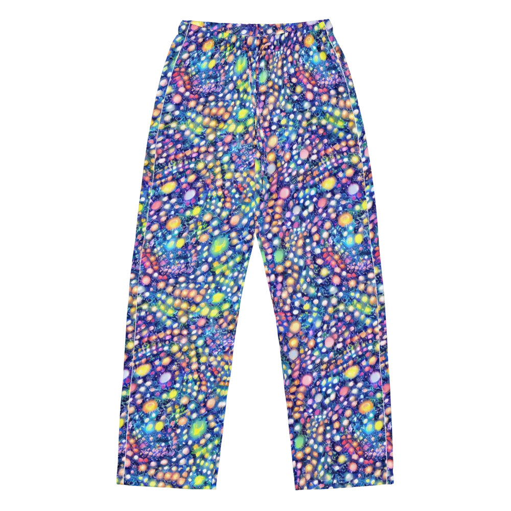 Neon Pebble Garden on Women's Pajama Pants — Front