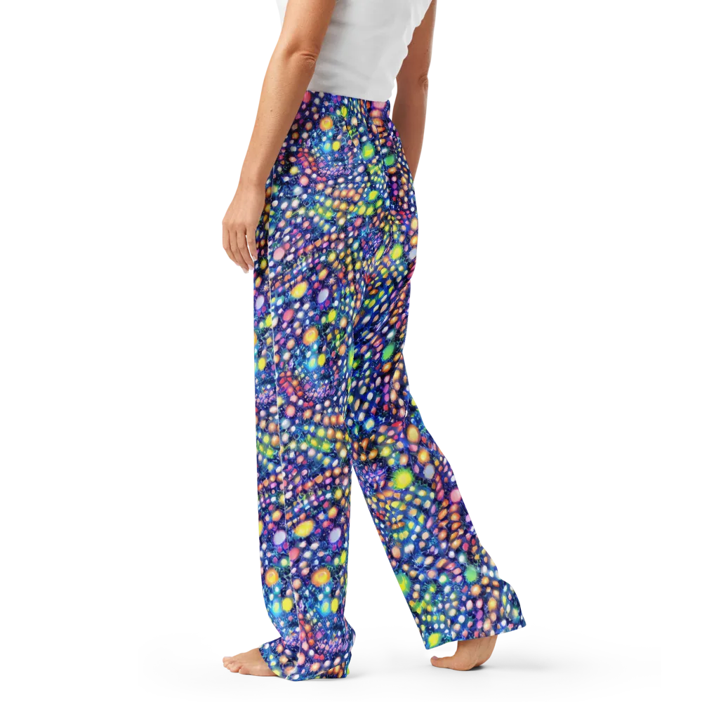 Neon Pebble Garden on Women's Pajama Pants — Left