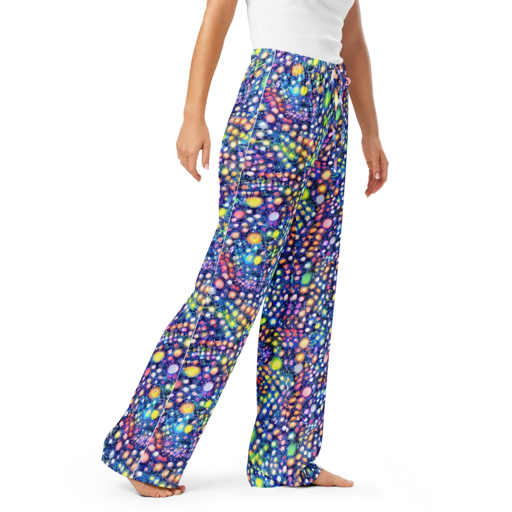 Neon Pebble Garden on Women's Pajama Pants — Right Front