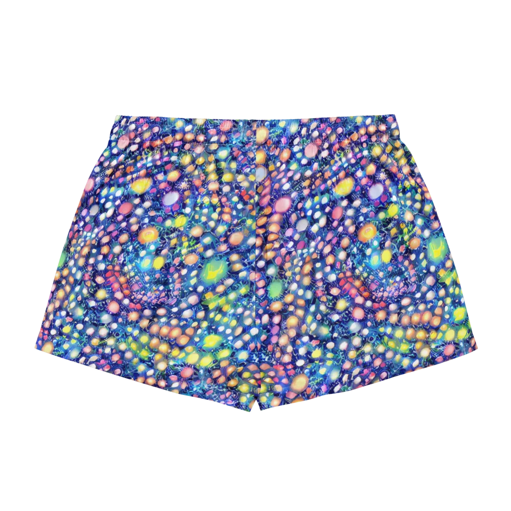 Neon Pebble Garden on Women's Pajama Shorts — Back