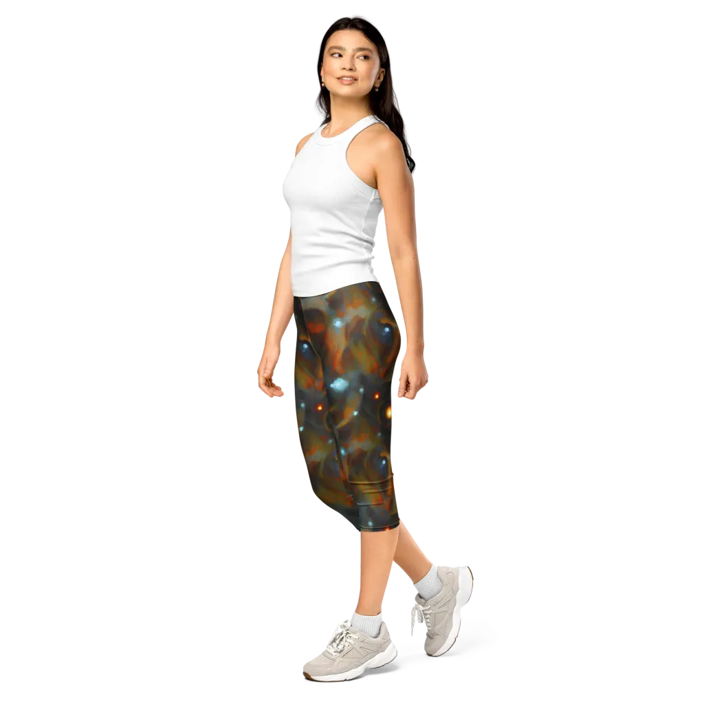 Astral Furnace on Capri Leggings — Left Front