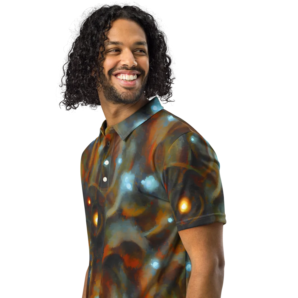 Astral Furnace on Men's Slim Fit Polo Shirt — Left Front