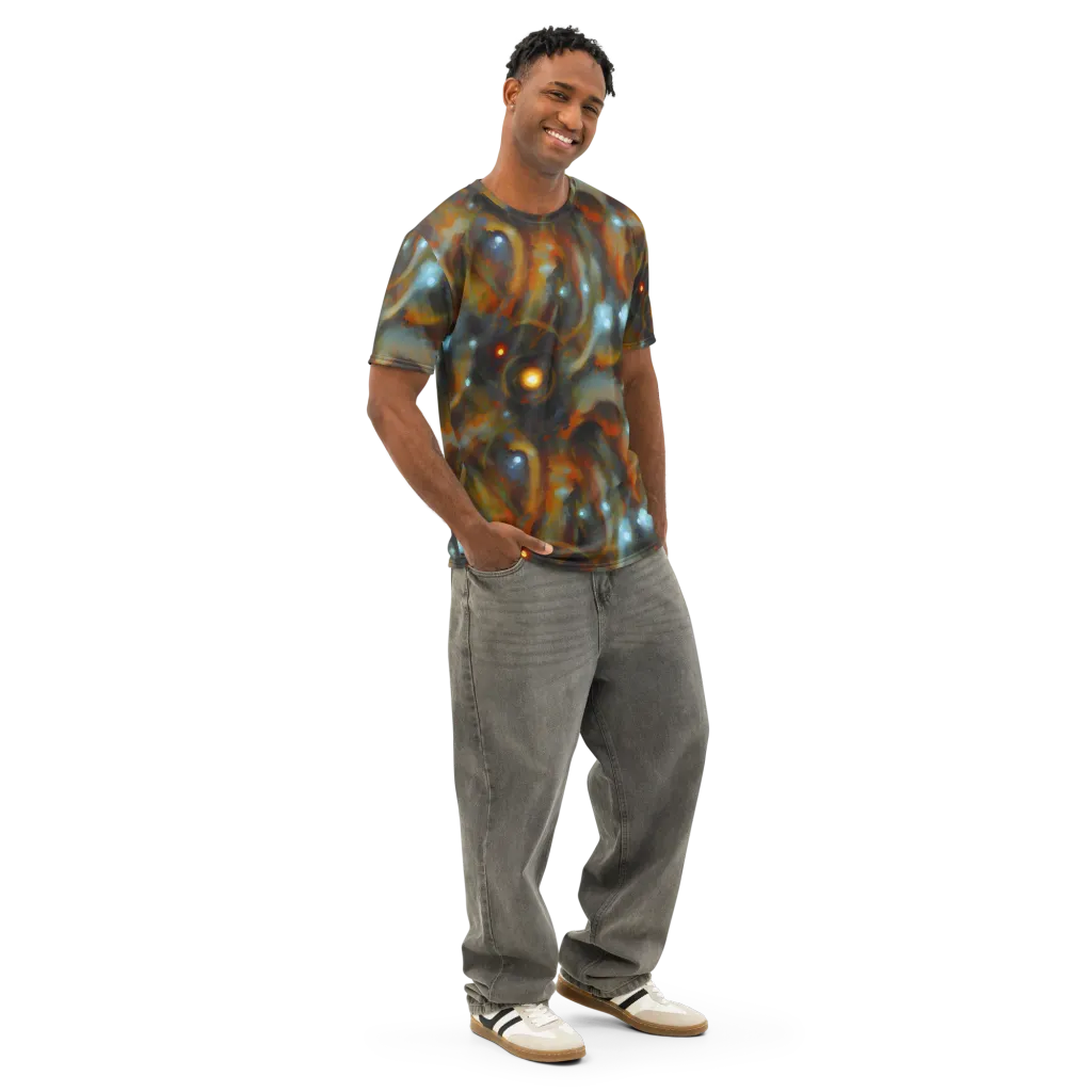 Astral Furnace on Men's Cotton Crew Neck T-Shirt — Right Front
