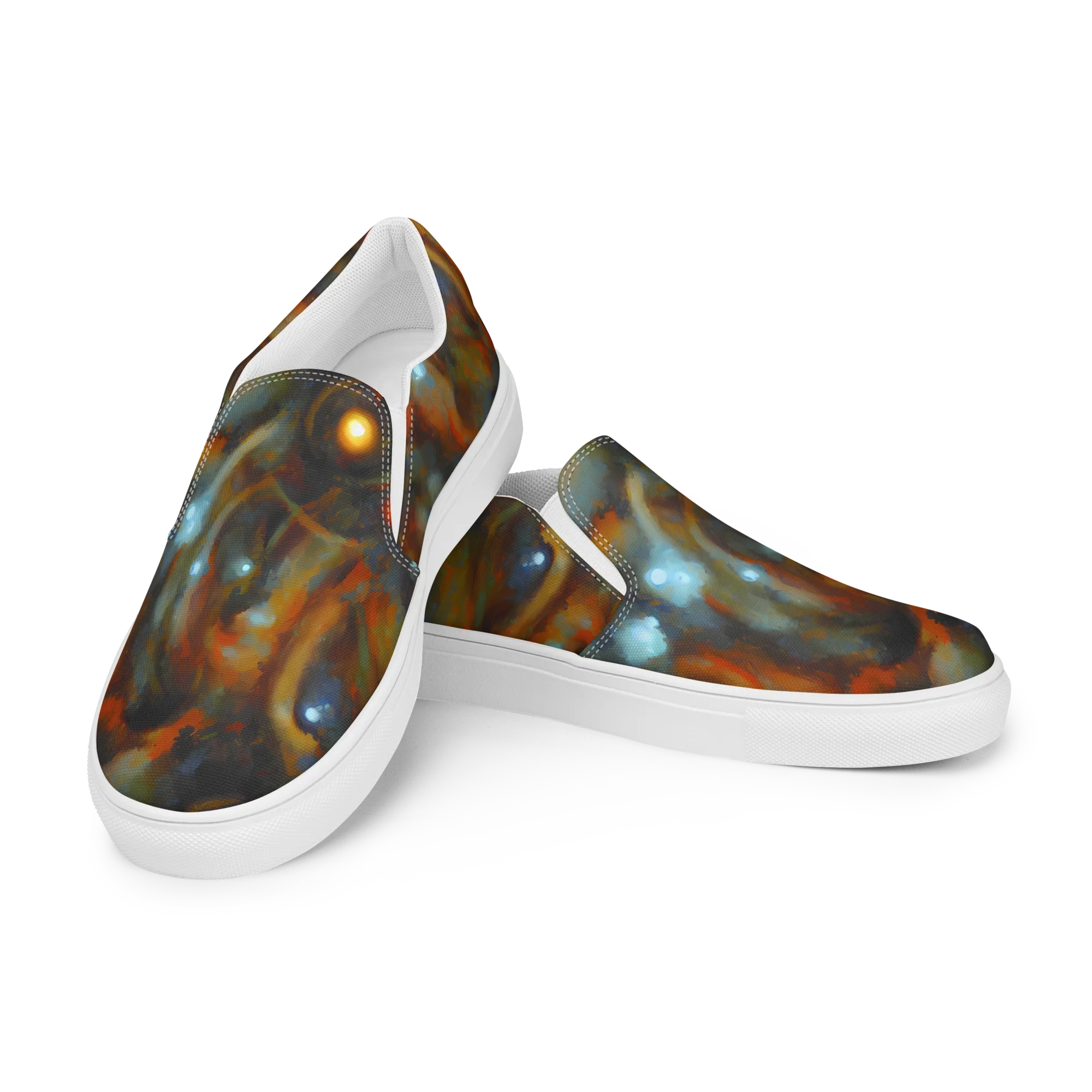 Astral Furnace on Men's Slip-On Canvas Shoes — Left Front
