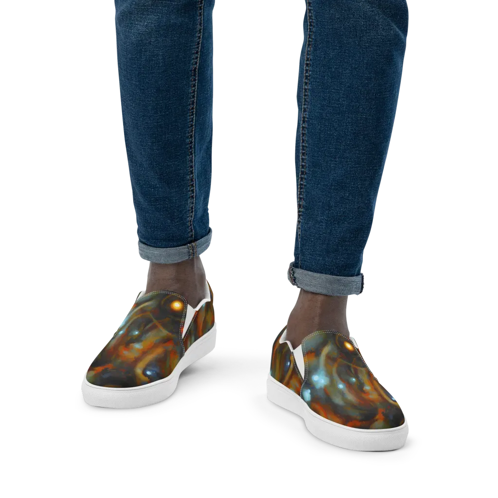 Astral Furnace on Men's Slip-On Canvas Shoes — Front