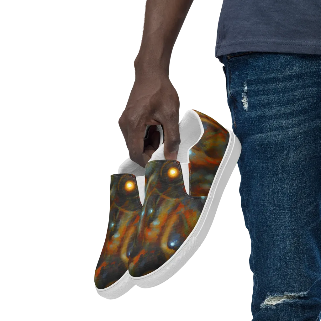 Astral Furnace on Men's Slip-On Canvas Shoes — Left Front