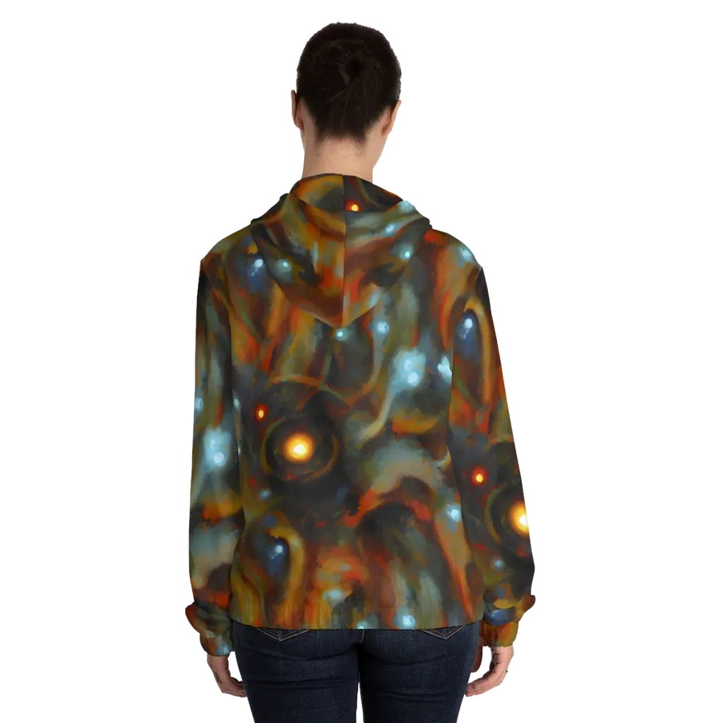 Astral Furnace on Women's Full-Zip Hoodie — Back On Person