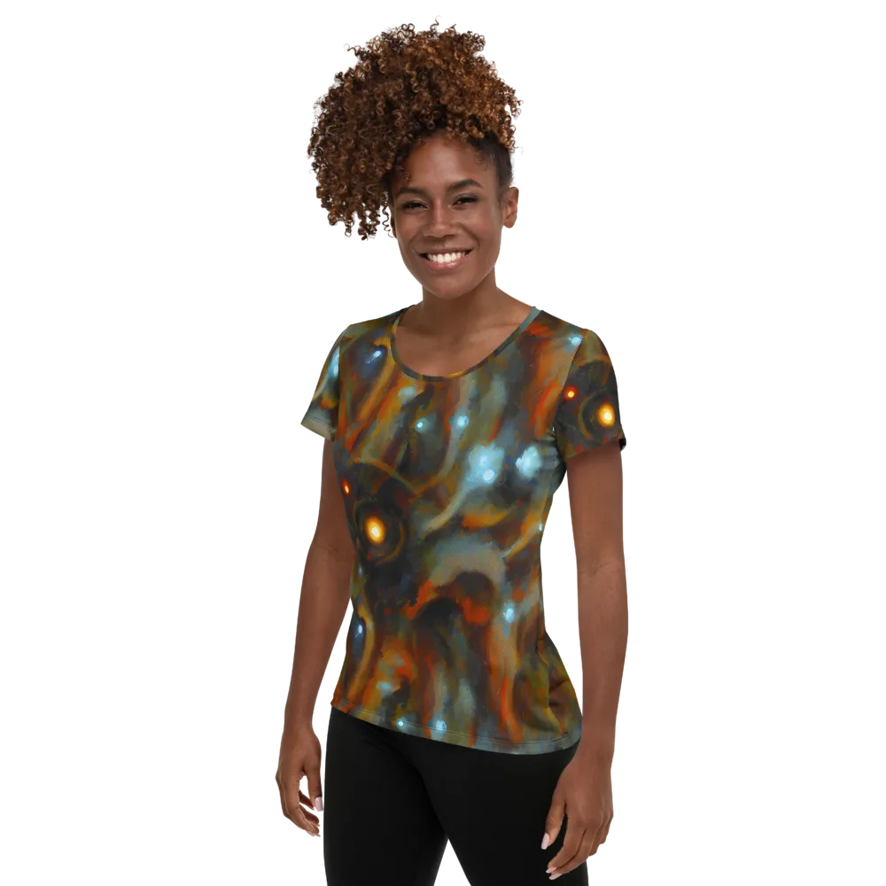 Astral Furnace on Women's Athletic T-Shirt — Left