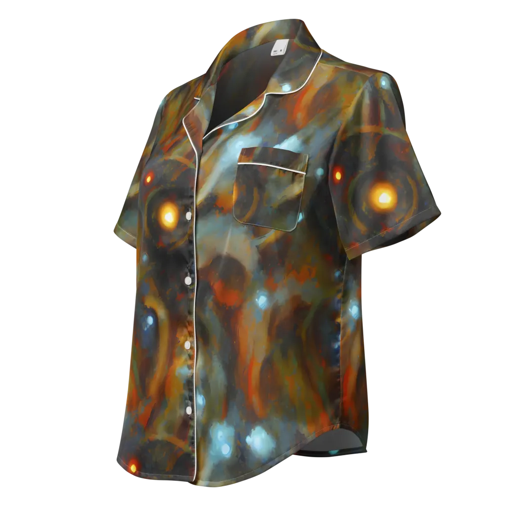 Astral Furnace on Women's Short Sleeve Pajama Top — Left Front