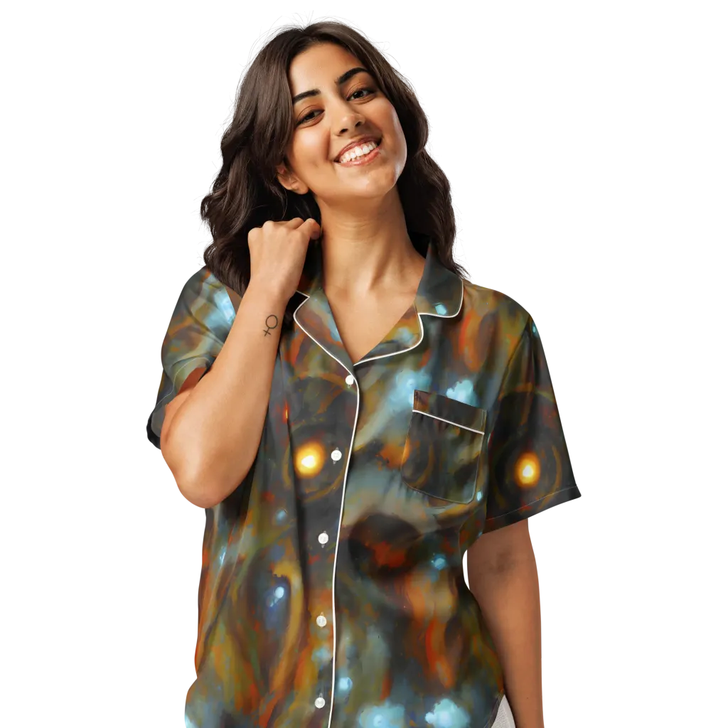 Astral Furnace on Women's Short Sleeve Pajama Top — Front