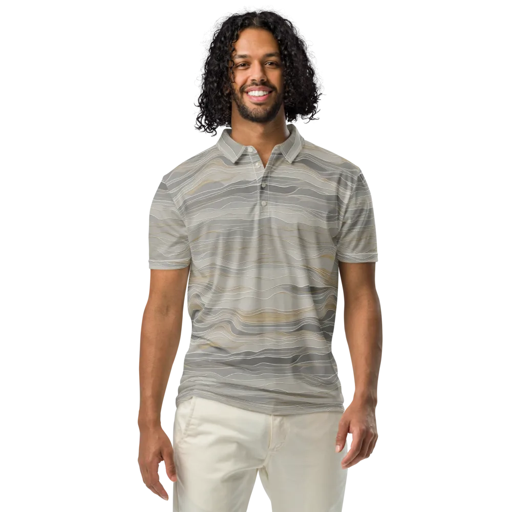 Silk Current on Men's Slim Fit Polo Shirt — Front