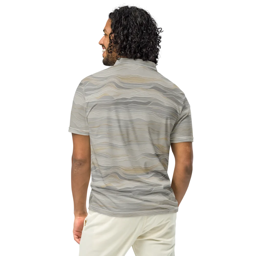 Silk Current on Men's Slim Fit Polo Shirt — Back