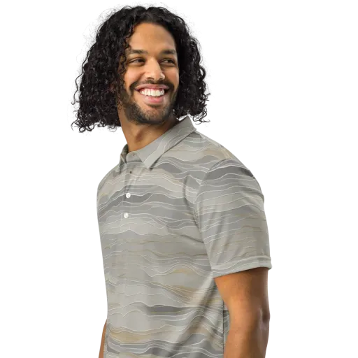 Silk Current on a Men's Slim Fit Polo Shirt