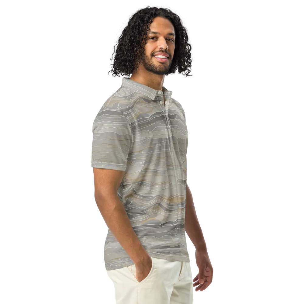 Silk Current on Men's Slim Fit Polo Shirt — Right Front