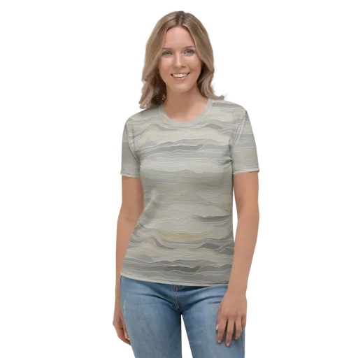 Silk Current on a Women's Crew Neck T-Shirt