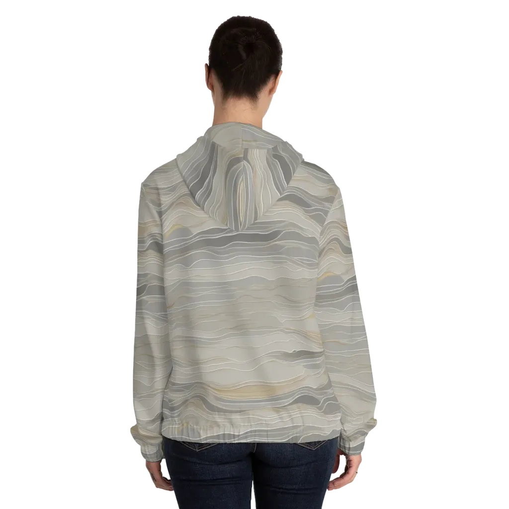 Silk Current on Women's Full-Zip Hoodie — Back On Person