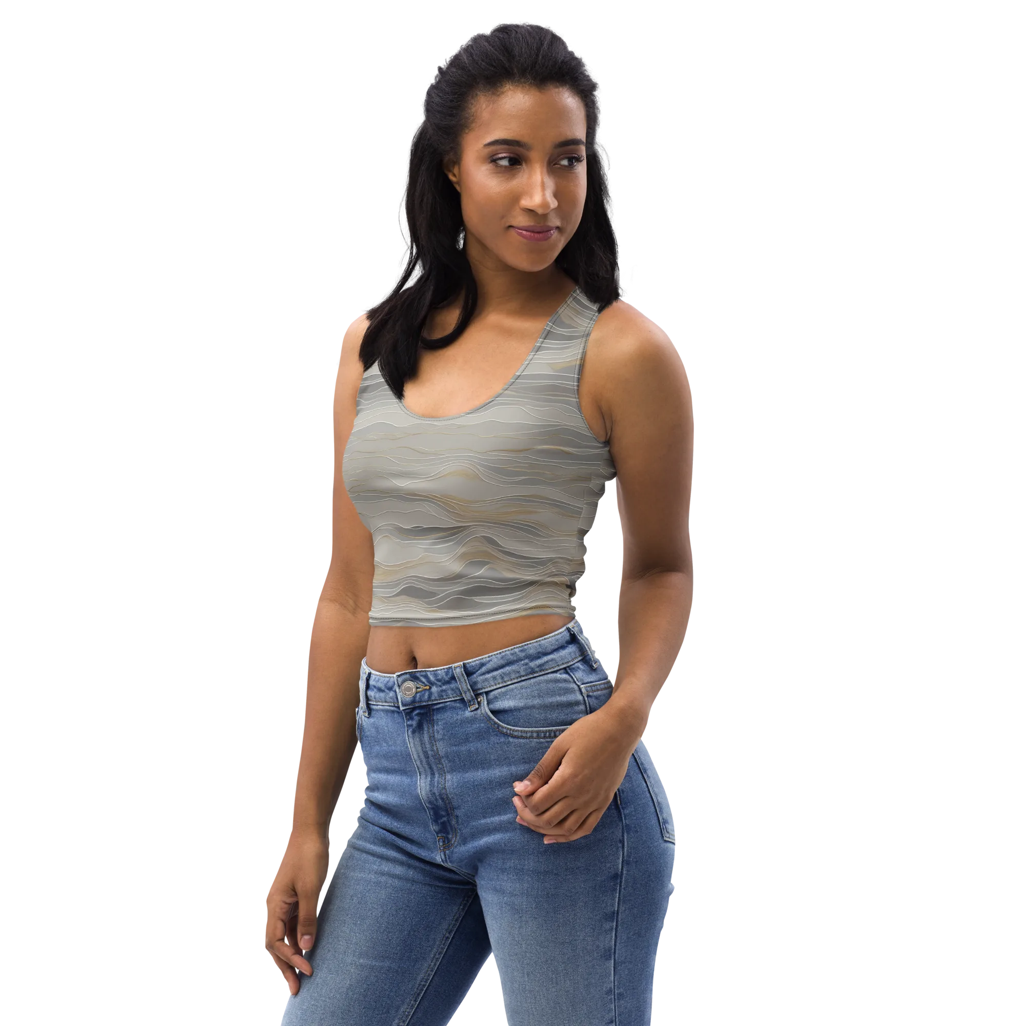 Silk Current on Crop Top — Left Front