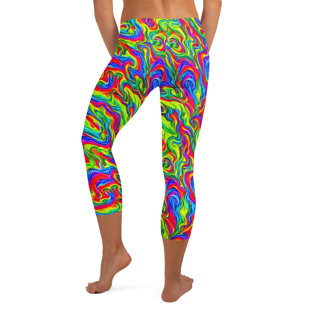 Color Storm on Capri Leggings — Back