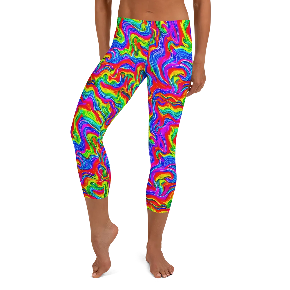 Color Storm on Capri Leggings — Front