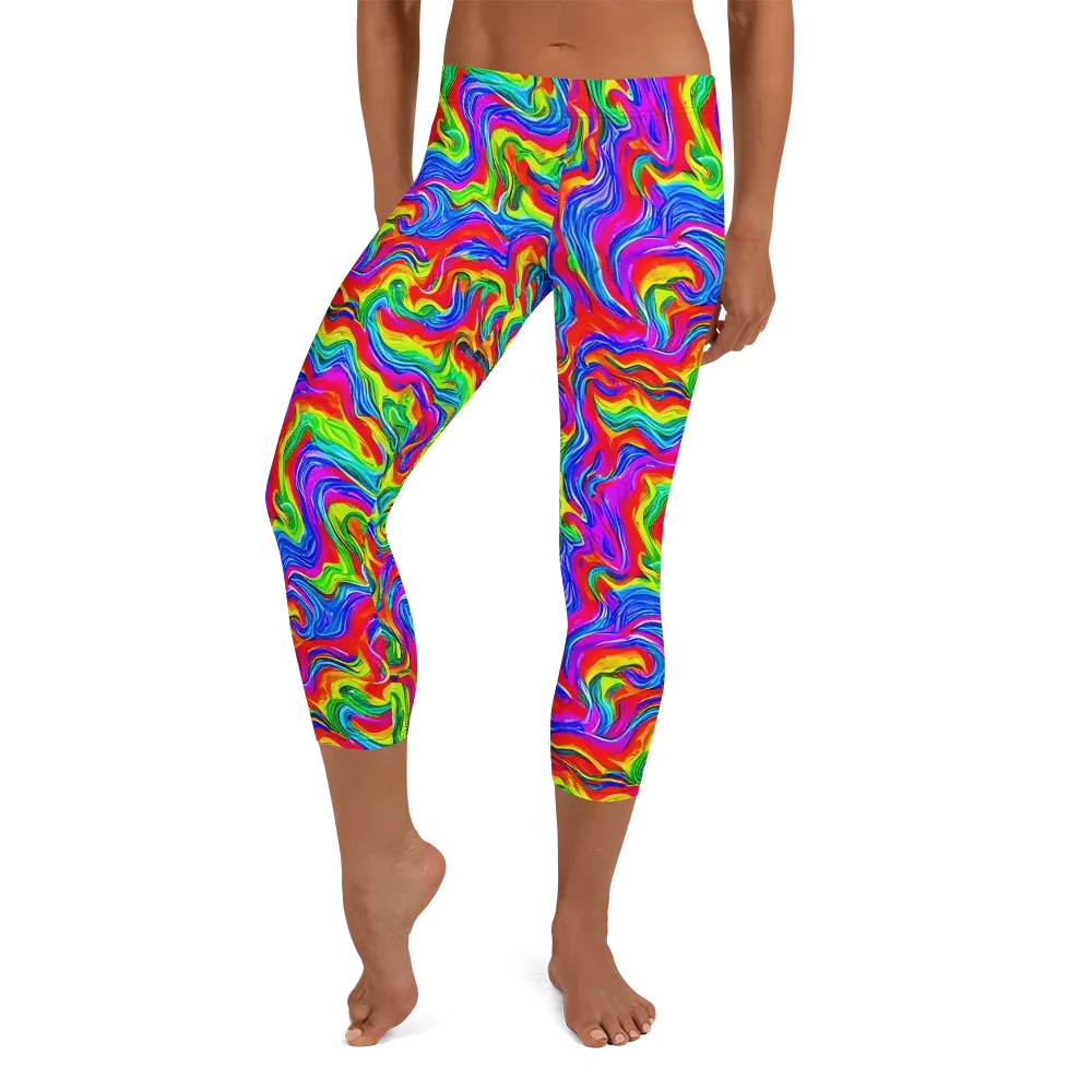 Color Storm on Capri Leggings — Front