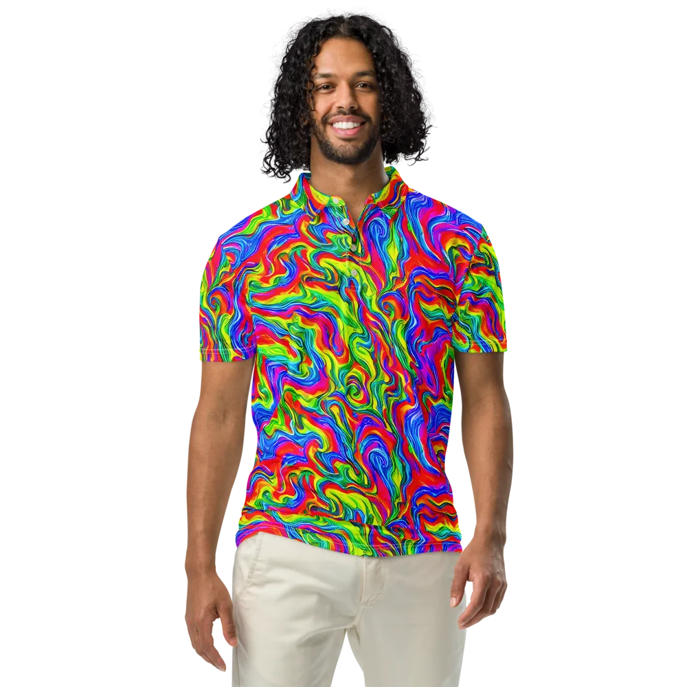 Color Storm on Men's Slim Fit Polo Shirt — Front