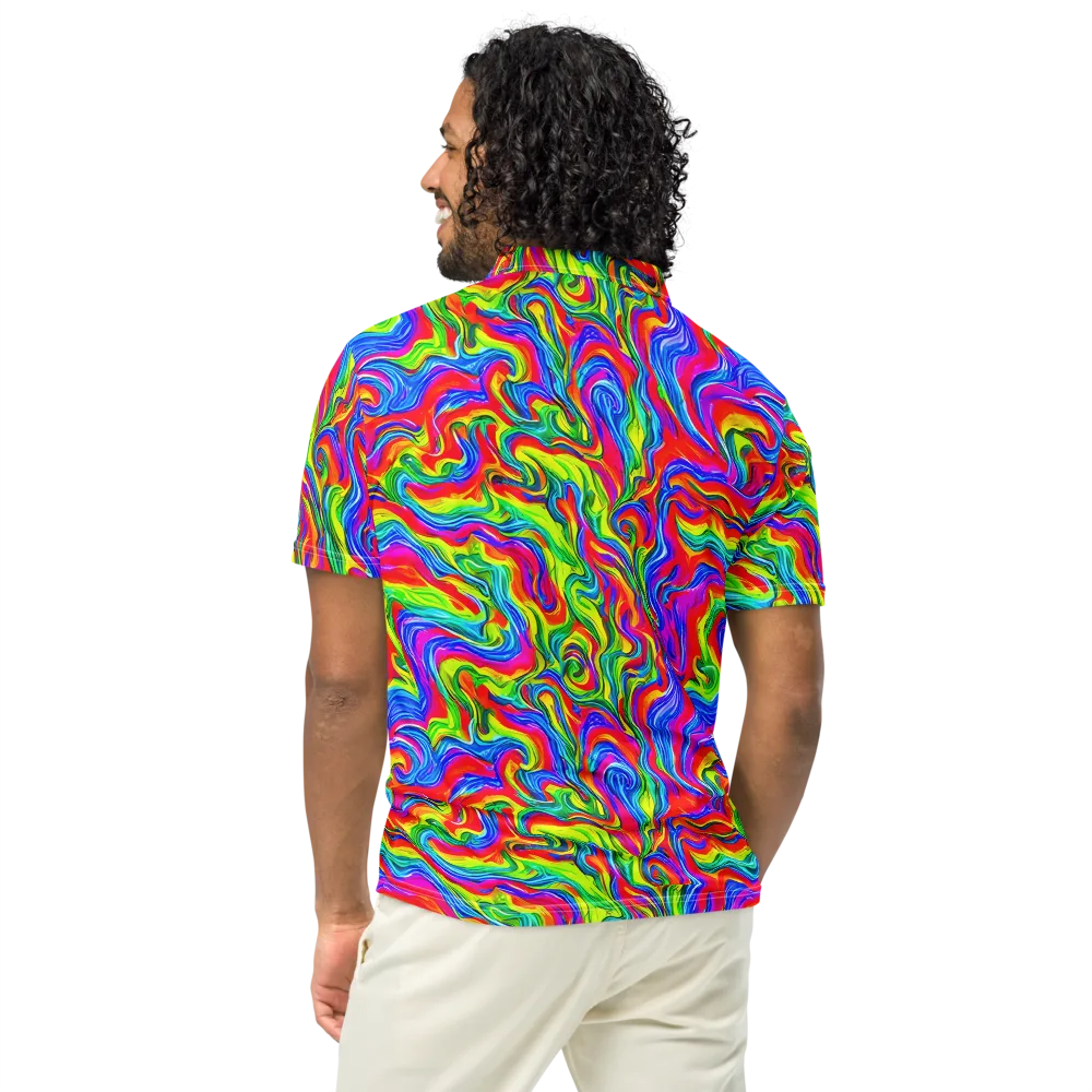 Color Storm on Men's Slim Fit Polo Shirt — Back