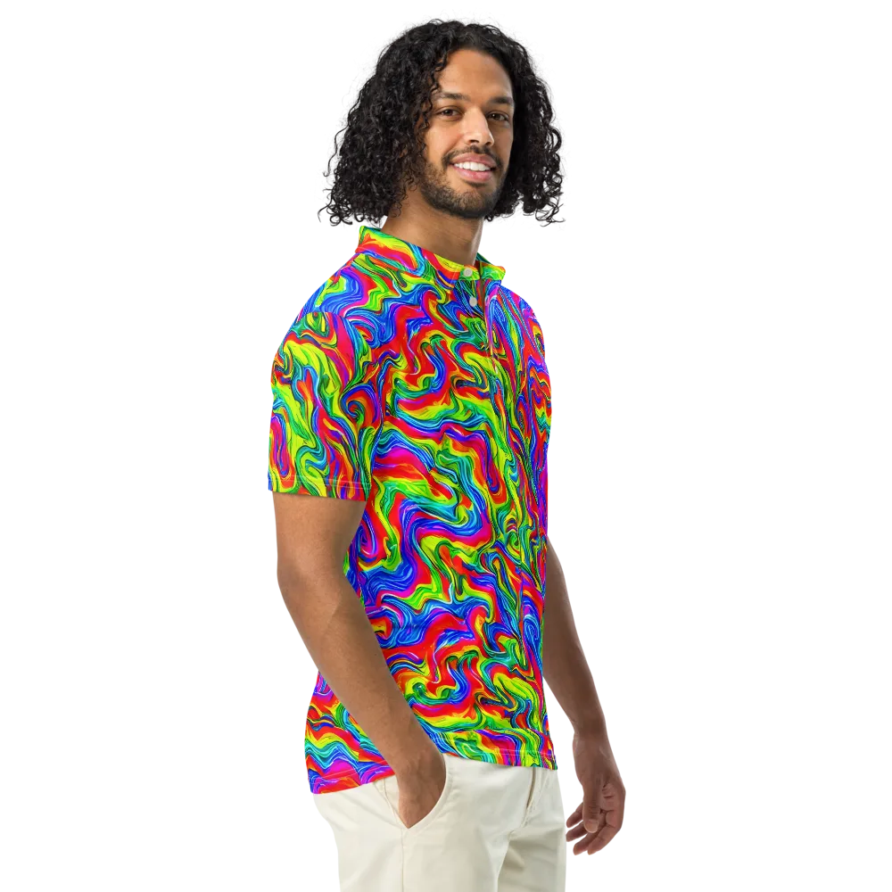 Color Storm on Men's Slim Fit Polo Shirt — Right Front