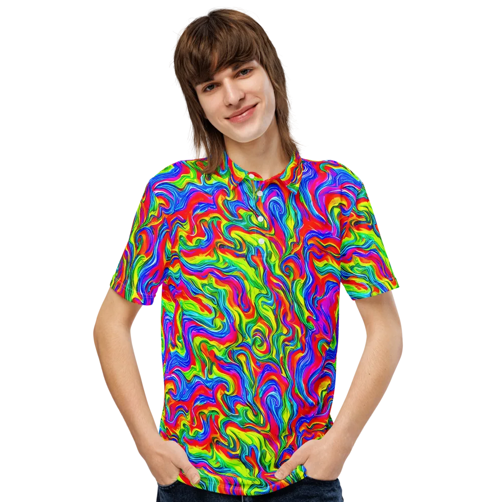 Color Storm on Men's Slim Fit Polo Shirt — Front