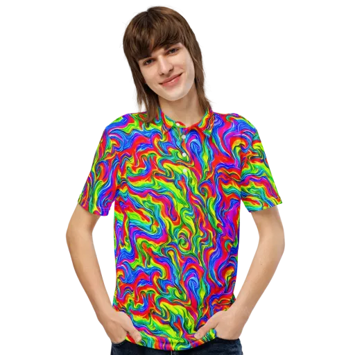 Color Storm on a Men's Slim Fit Polo Shirt