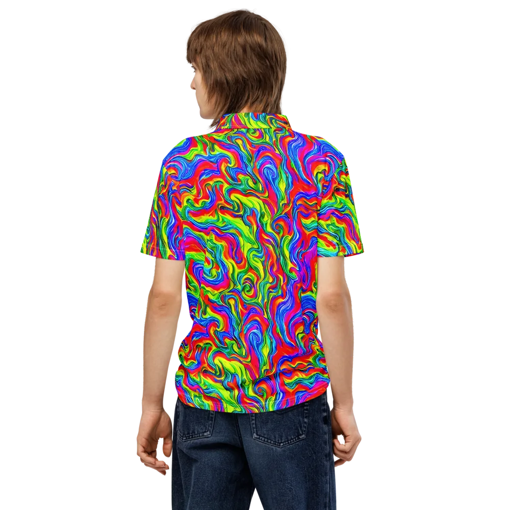 Color Storm on Men's Slim Fit Polo Shirt — Back
