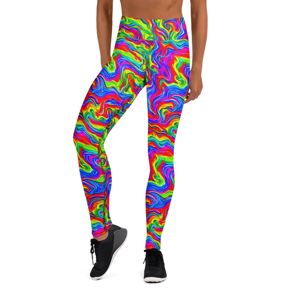 Color Storm on Yoga Leggings — Front