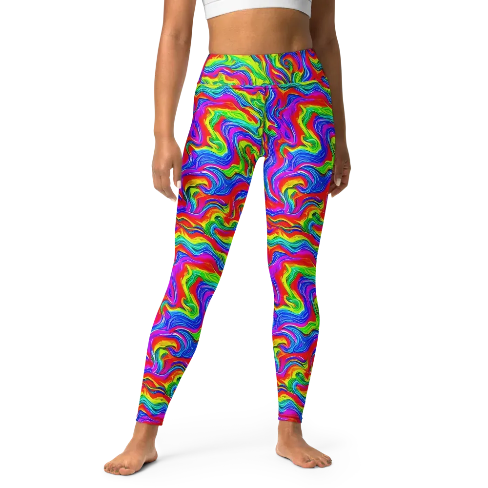 Color Storm on Yoga Leggings — Front