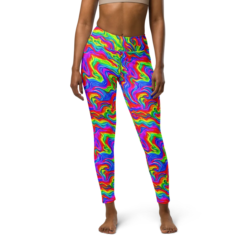 Color Storm on Yoga Leggings — Front