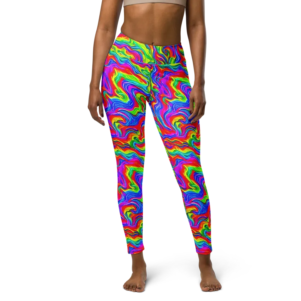 Color Storm on Yoga Leggings — Front