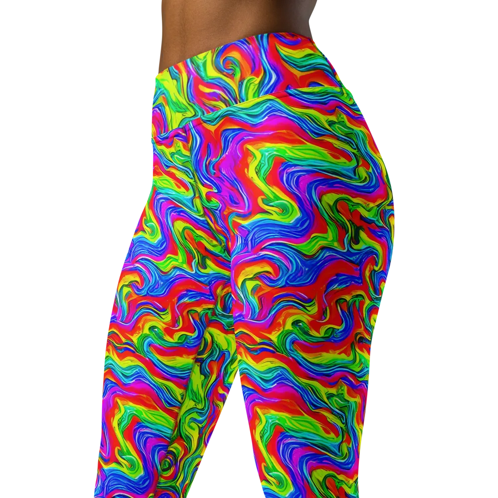 Color Storm on Yoga Leggings — Left Front