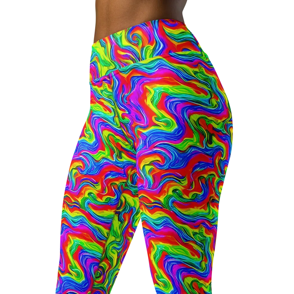Color Storm on Yoga Leggings — Left Front