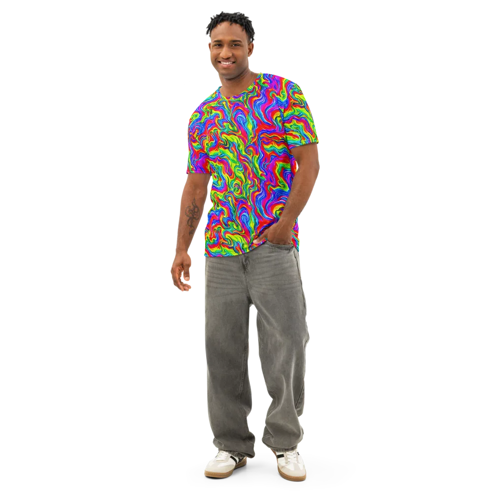 Color Storm on Men's Cotton Crew Neck T-Shirt — Front