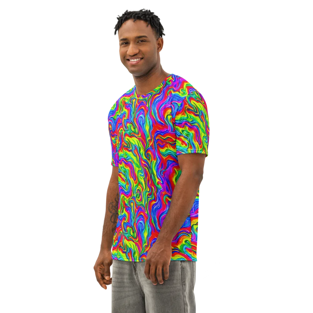 Color Storm on Men's Cotton Crew Neck T-Shirt — Left Front