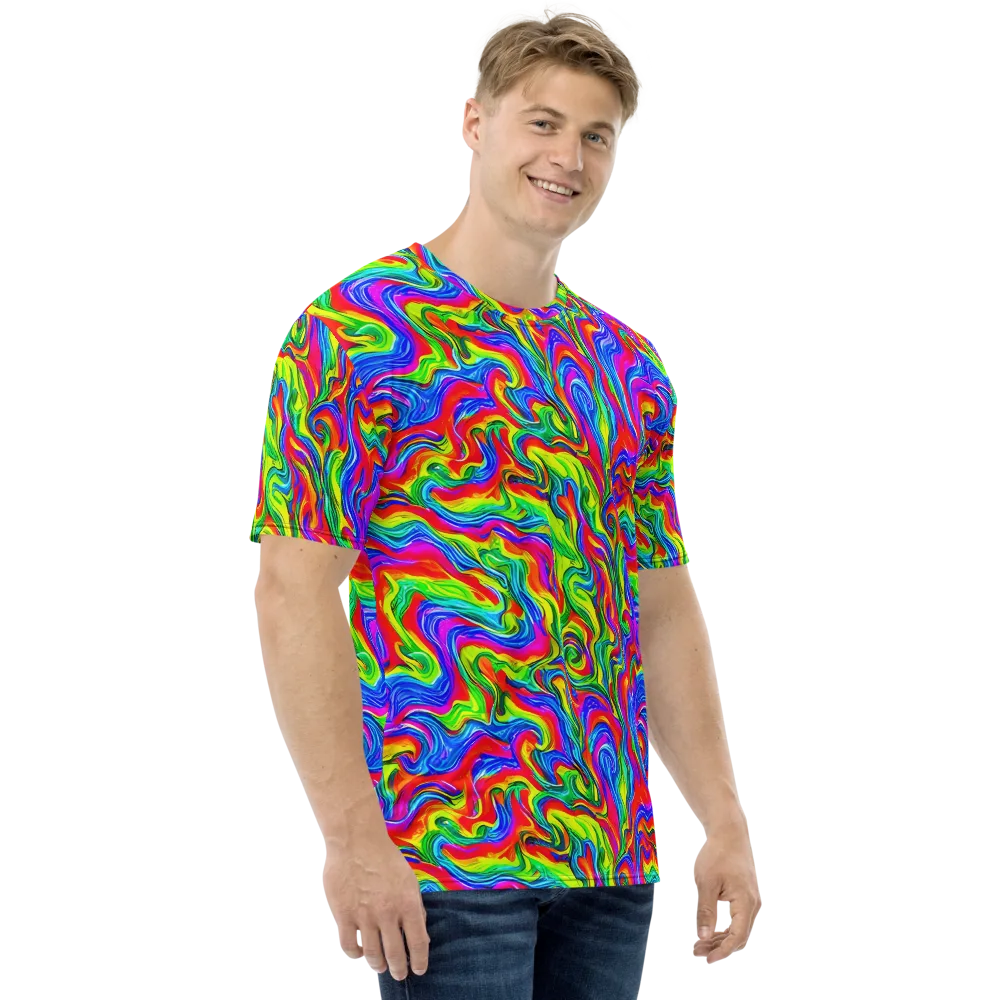 Color Storm on Men's Crew Neck T-Shirt — Right