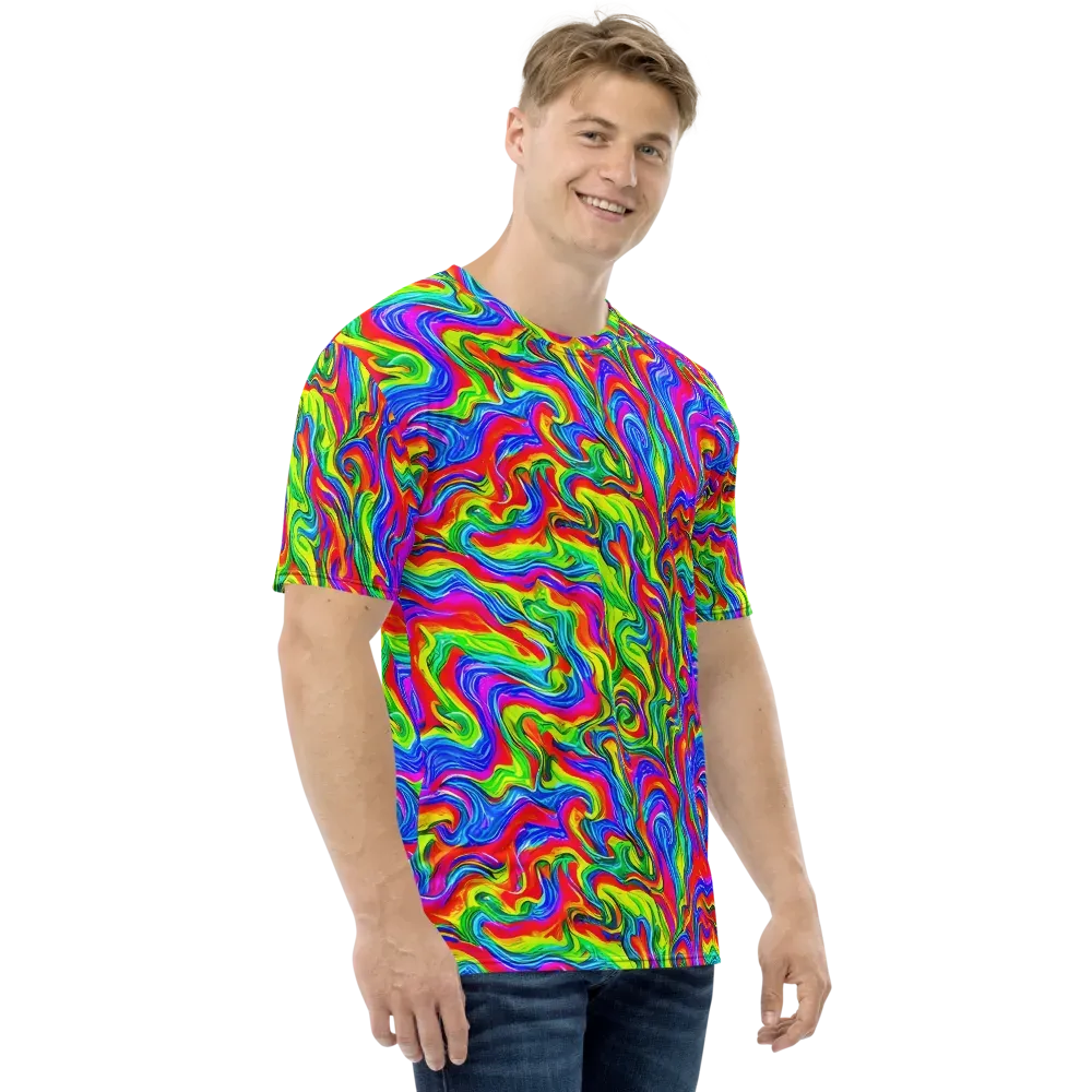 Color Storm on Men's Crew Neck T-Shirt — Right