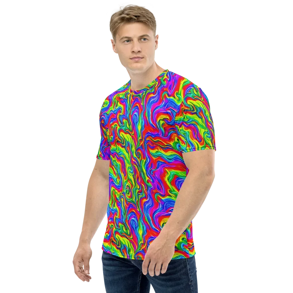 Color Storm on Men's Crew Neck T-Shirt — Left